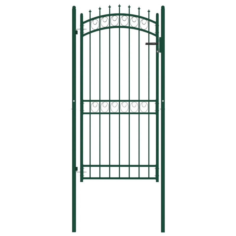 Berkfield Fence Gate with Spikes Steel 100×200 cm Green