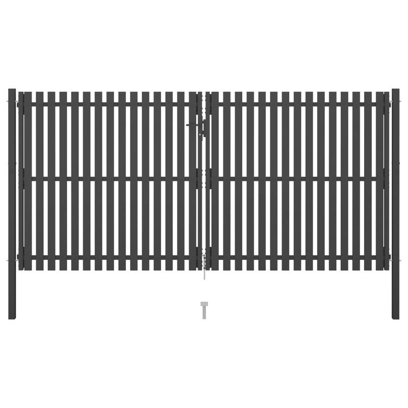 Berkfield Garden Fence Gate Steel 4×2.25 m Anthracite