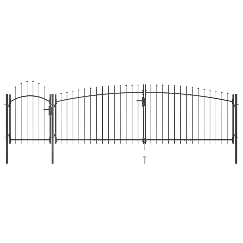 Berkfield Garden Fence Gate with Spear Top 5×1.75 m Black