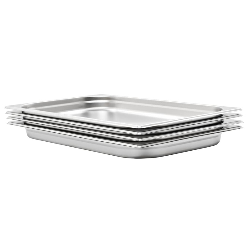 Berkfield Gastronorm Containers 4 pcs GN 1/1 40 mm Stainless Steel