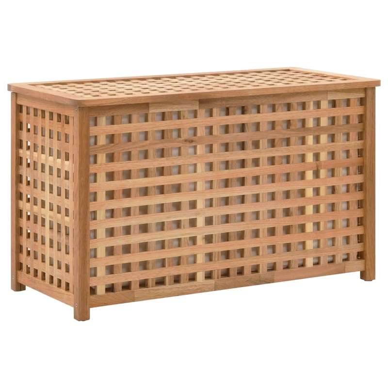 Berkfield Laundry Chest 77.5×37.5×46.5 cm Solid Walnut Wood