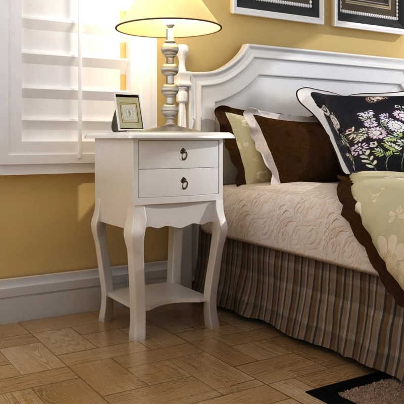 Berkfield Nightstand with 2 Drawers White