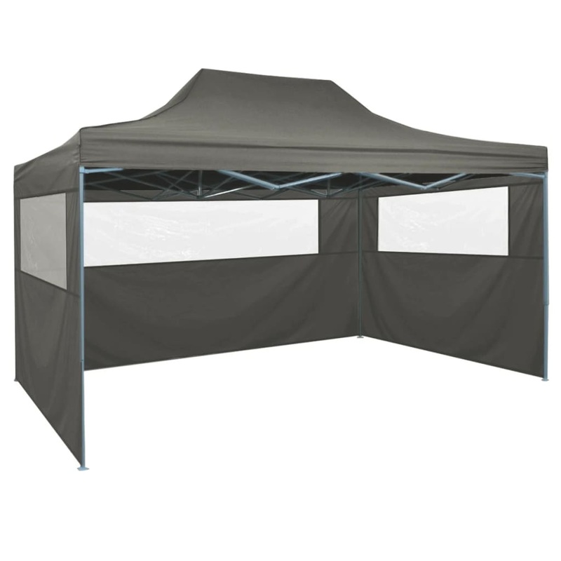 Berkfield Professional Folding Party Tent with 3 Sidewalls 3×4 m Steel Anthracite