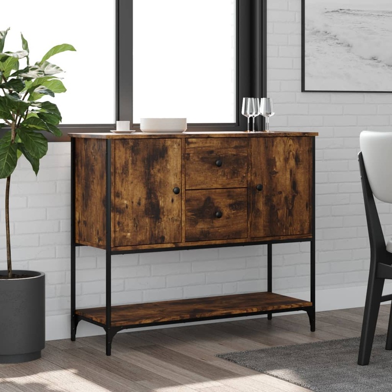 Berkfield Sideboard Smoked Oak 100x36x85 cm Engineered Wood
