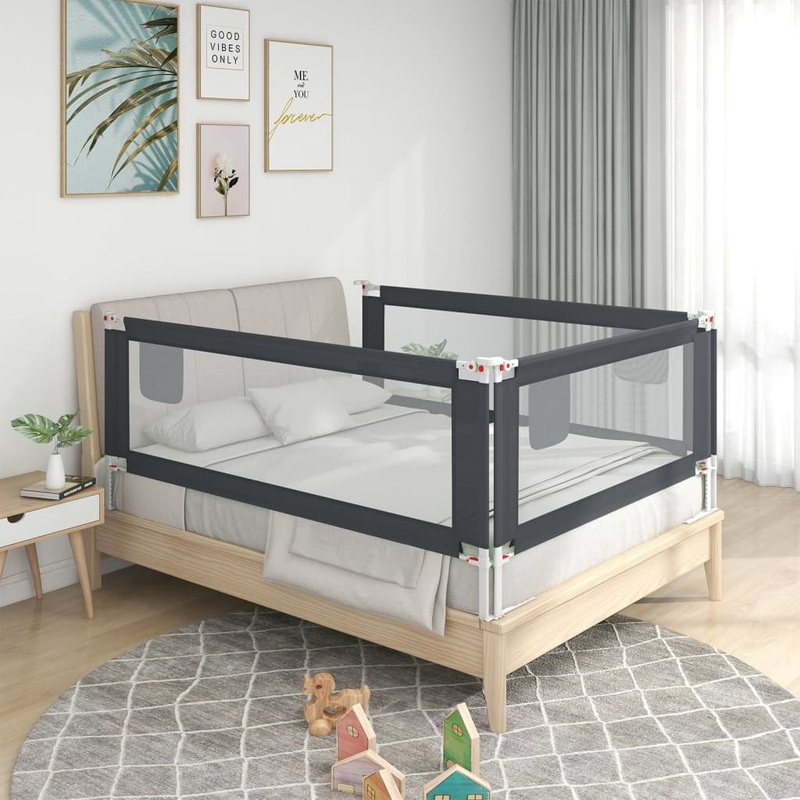 Berkfield Toddler Safety Bed Rail Dark Grey 90×25 cm Fabric