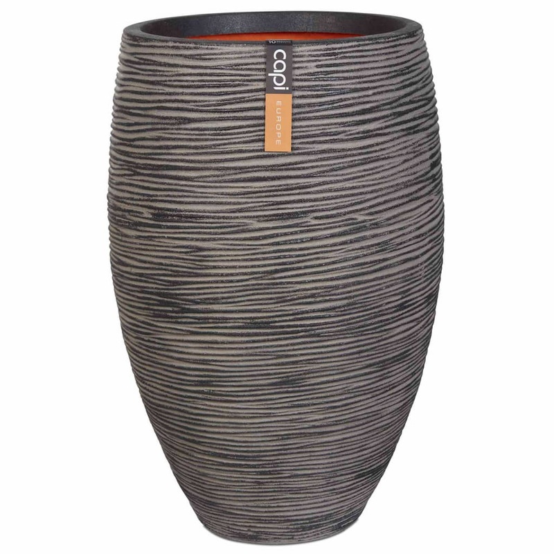 Capi Vase Nature Rib Elegant Deluxe 40×60 cm Anthracite KOFZ1131