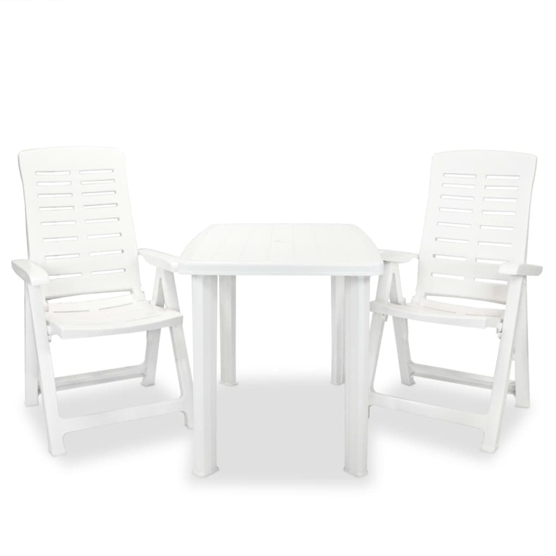 Berkfield 3 Piece Bistro Set Plastic White
