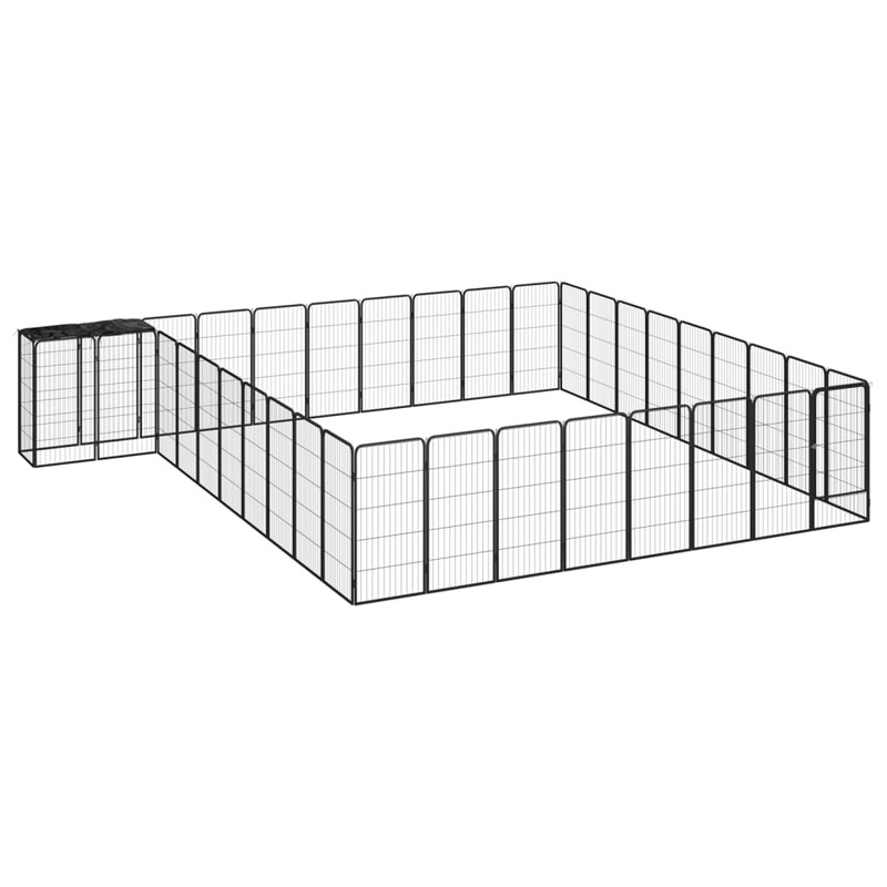 Berkfield 38-Panel Dog Playpen Black 50×100 cm Powder-coated Steel