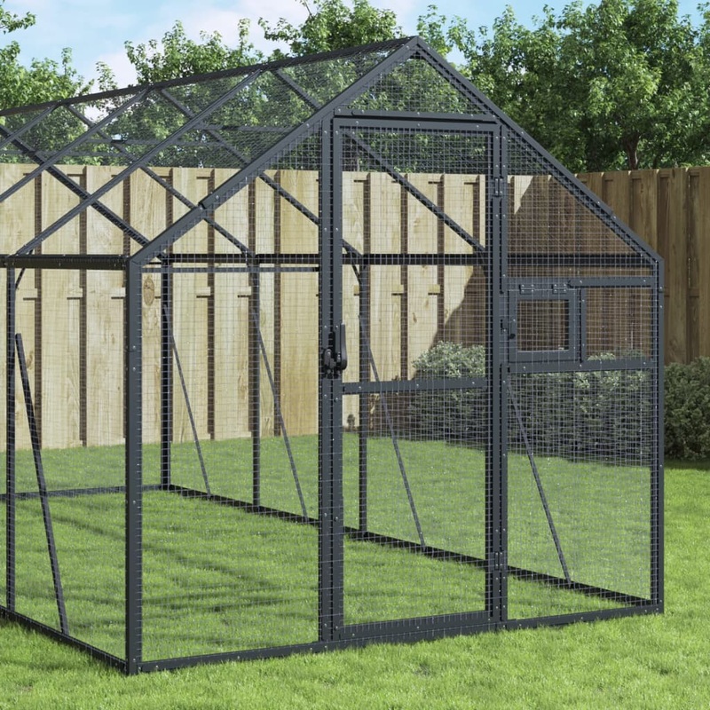 Berkfield Aviary Anthracite 1.79x10x1.85 m Aluminium