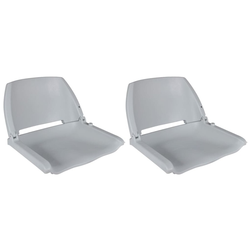Berkfield Boat Seats 2 pcs Foldable Backrest No Pillow Grey 41x51x48 cm