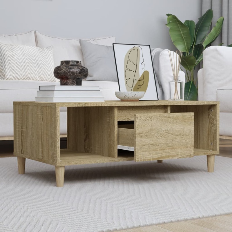 Berkfield Coffee Table Sonoma Oak 90x50x36,5 cm Engineered Wood