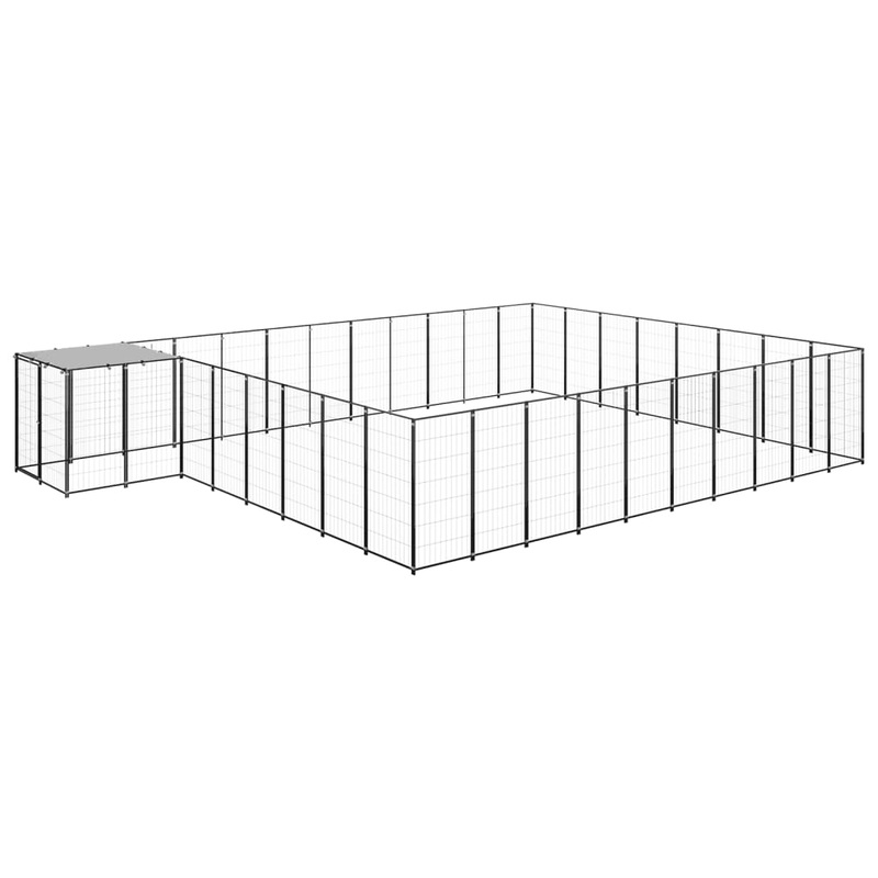Berkfield Dog Kennel Black 25.41 m__ Steel