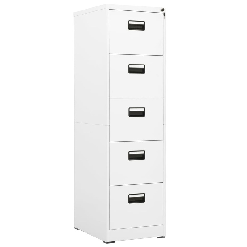 Berkfield Filing Cabinet White 46x62x164 cm Steel