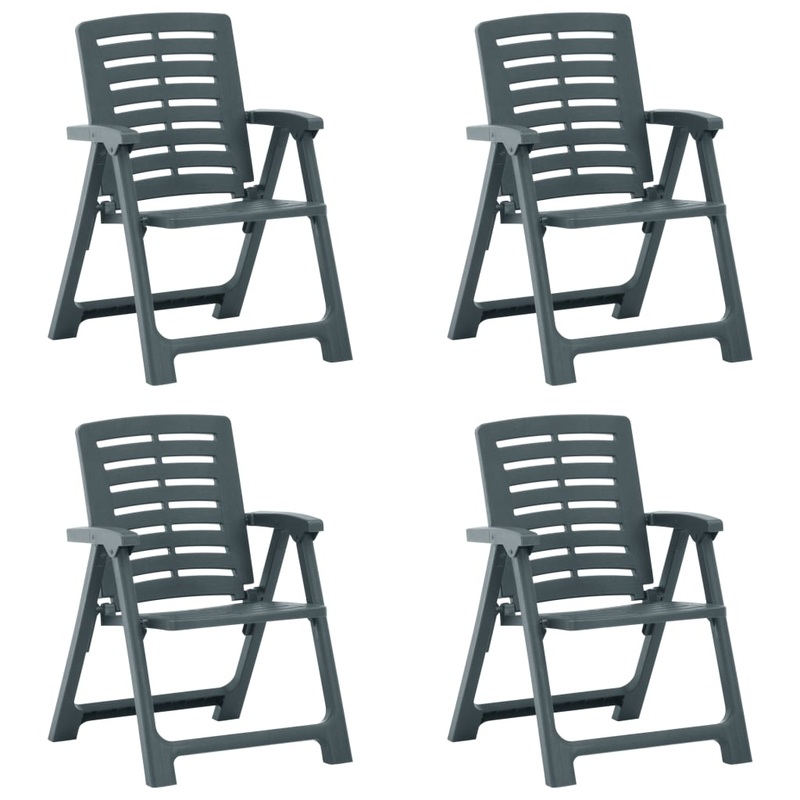 Berkfield Garden Chairs 4 pcs Plastic Green