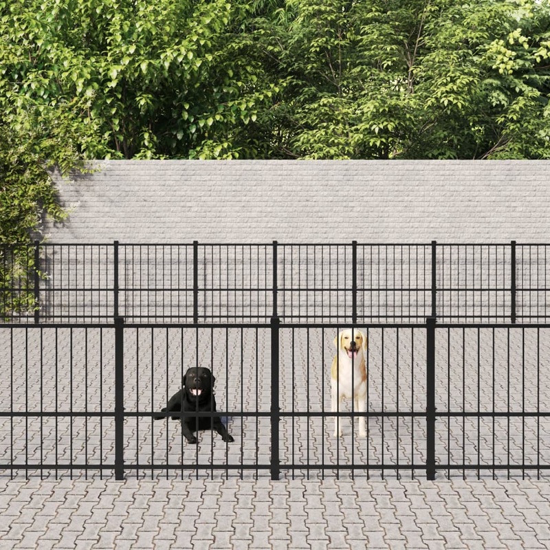 Berkfield Outdoor Dog Kennel Steel 67.74 m__