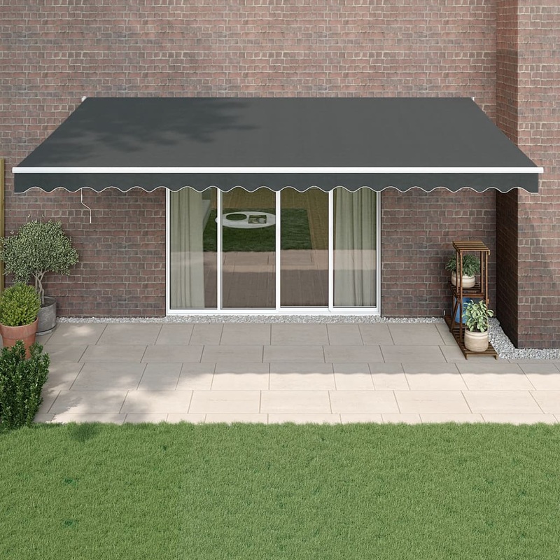 Berkfield Retractable Awning Anthracite 5×3 m Fabric and Aluminium