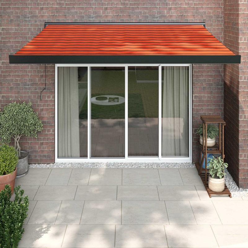 Berkfield Retractable Awning Orange and Brown 3×2.5 m Fabric and Aluminium