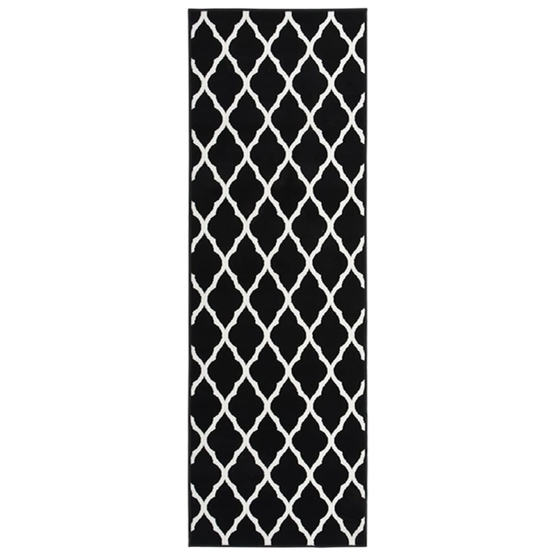 Berkfield Runner Rug BCF Black and White 100×400 cm