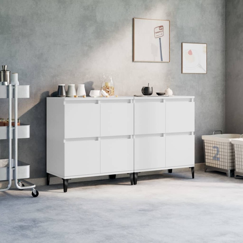Berkfield Sideboards 2 pcs White 60x35x70 cm Engineered Wood