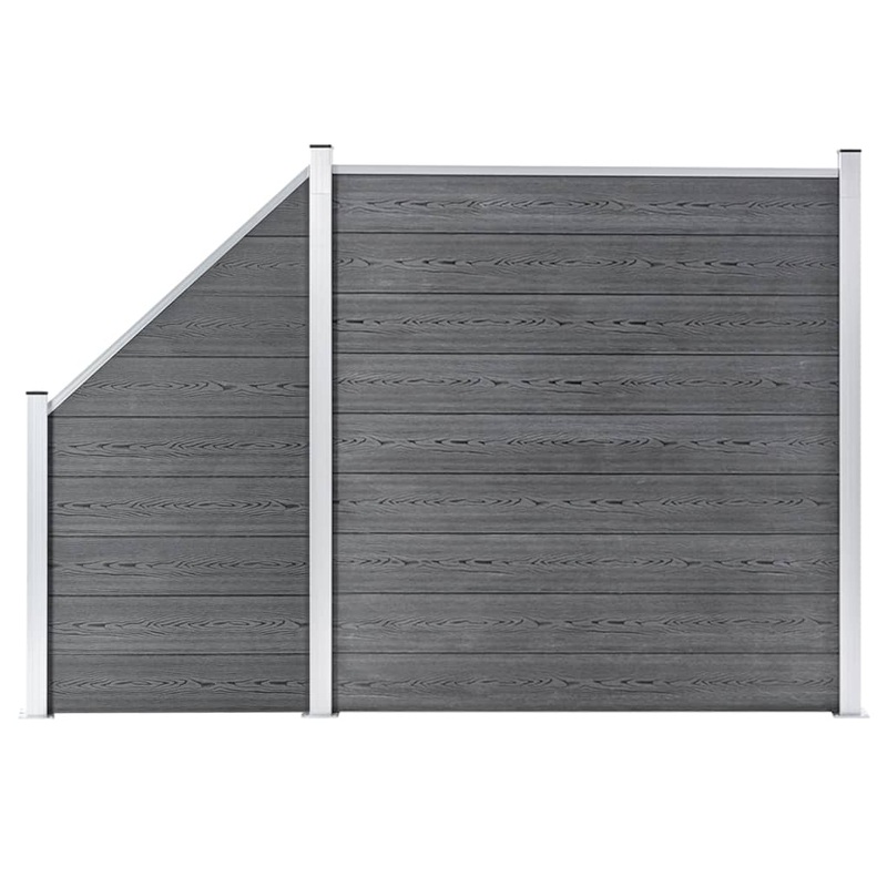 Berkfield WPC Fence Set 1 Square + 1 Slanted 273×186 cm Grey