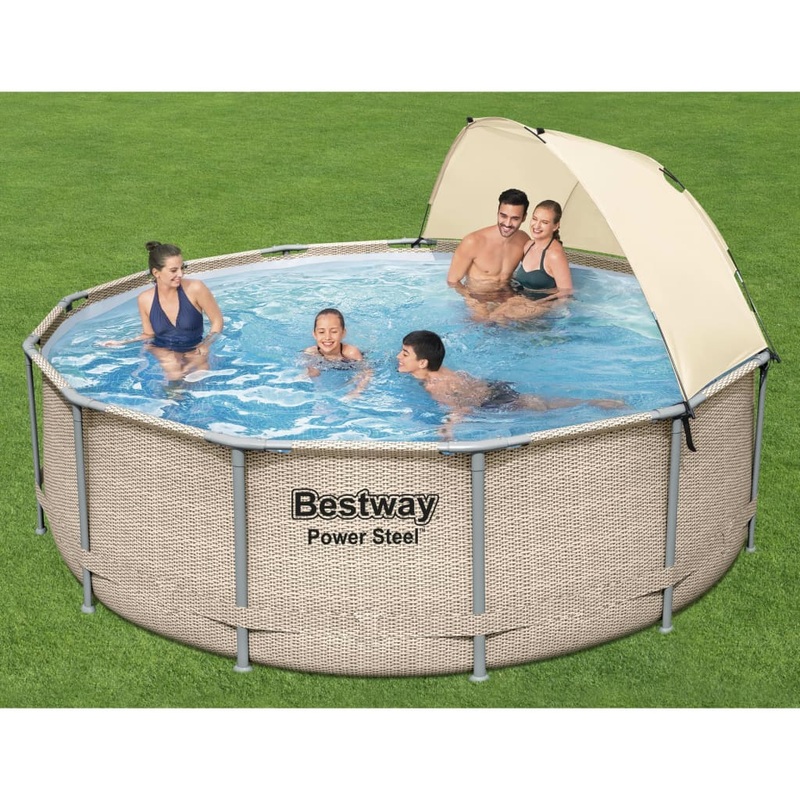 Bestway Power Steel Swimming Pool Set with Canopy 396×107 cm