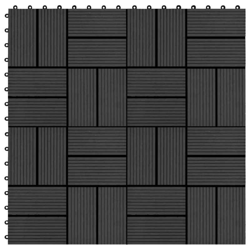 Berkfield 22 pcs Decking Tiles 30×30 cm 2 sqm WPC Black
