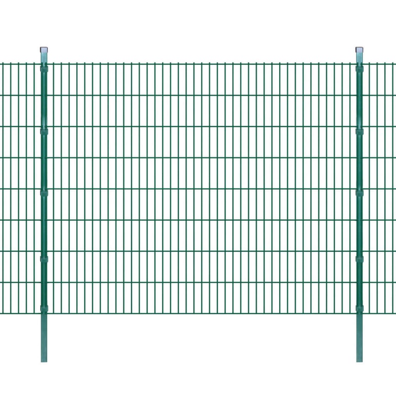 Berkfield 2D Garden Fence Panels & Posts 2008×1630 mm 16 m Green