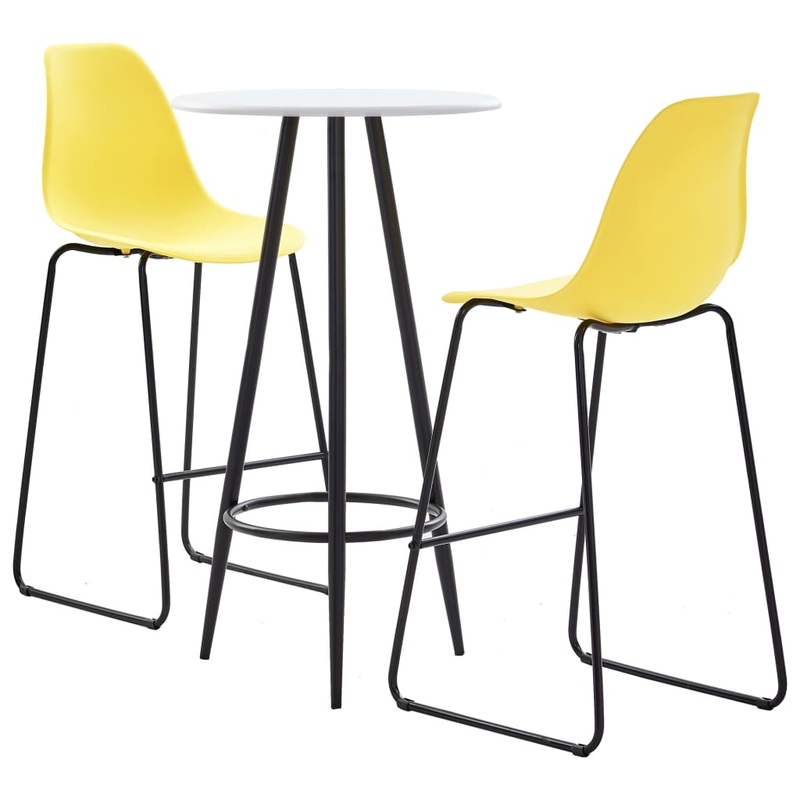 Berkfield 3 Piece Bar Set Plastic Yellow