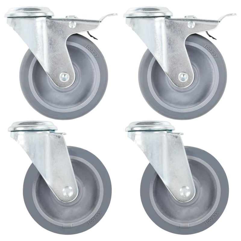 Berkfield 32 pcs Bolt Hole Swivel Casters 100 mm