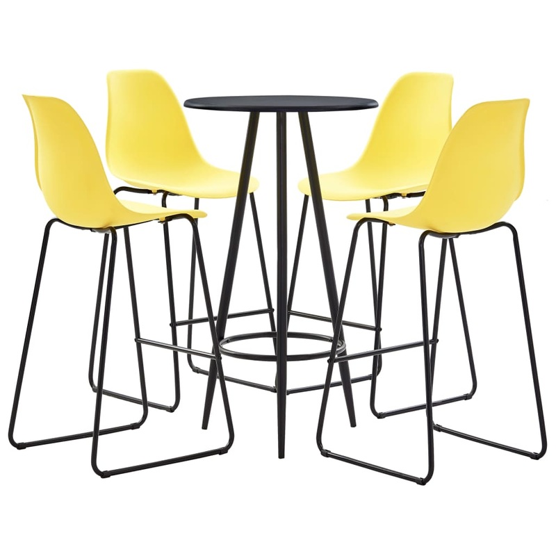 Berkfield 5 Piece Bar Set Plastic Yellow