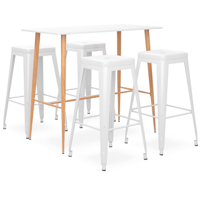 Berkfield 5 Piece Bar Set White