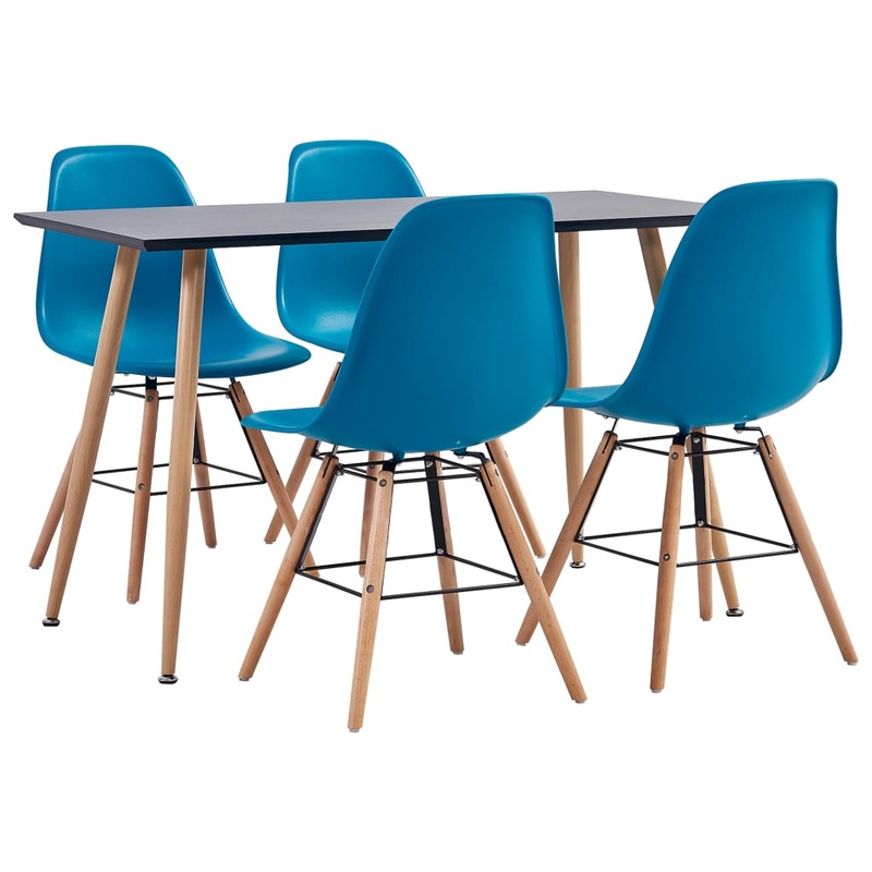 Berkfield 5 Piece Dining Set Plastic Turquoise