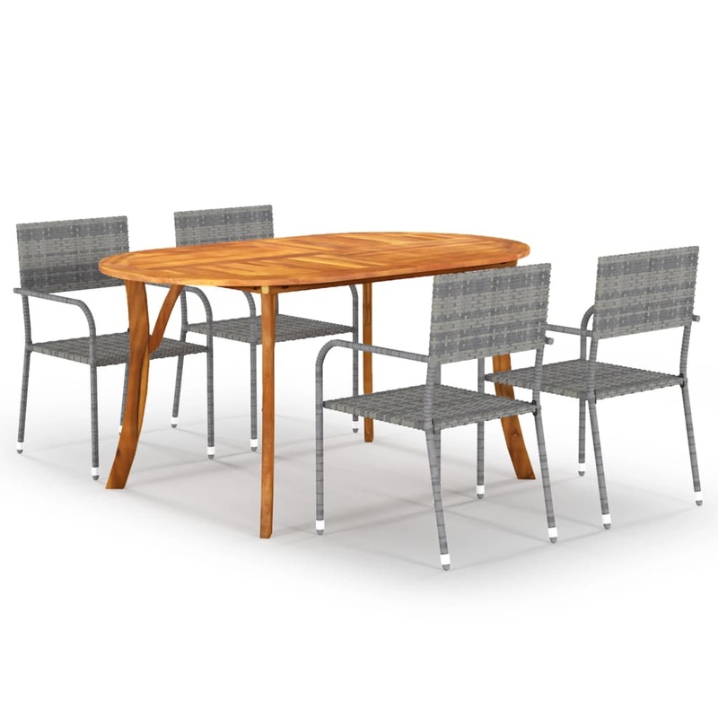 Berkfield 5 Piece Garden Dining Set Anthracite