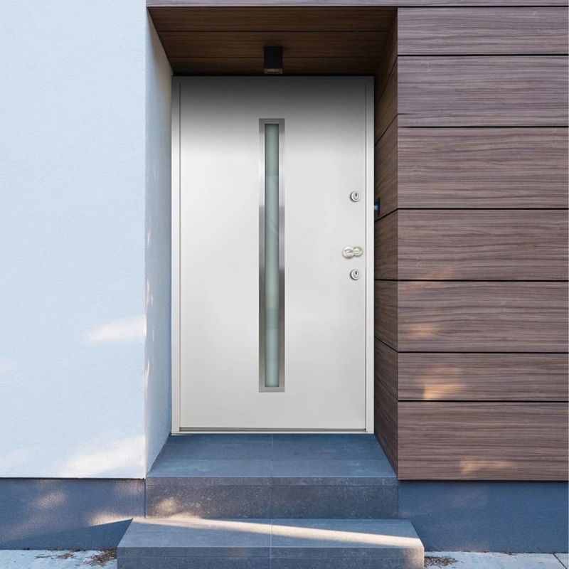 Berkfield Aluminium Front Door White 90×200 cm