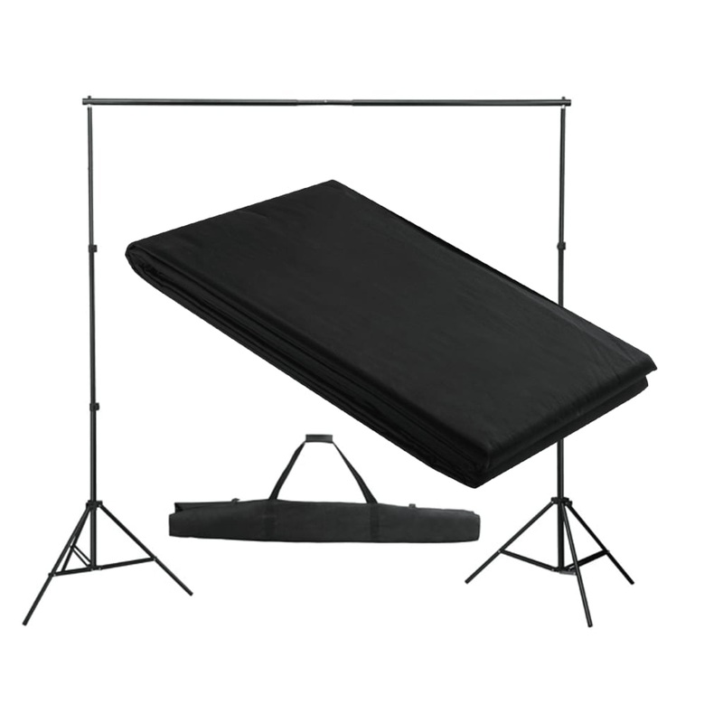 Berkfield Backdrop Support System 300 x 300 cm Black