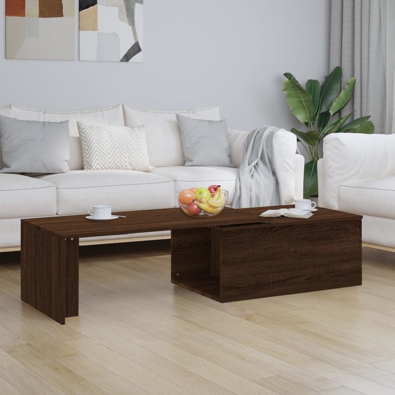 Berkfield Coffee Table Brown Oak 150x50x35 cm Engineered Wood