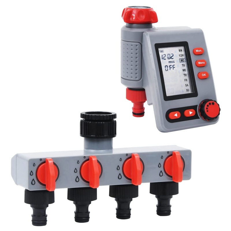 Berkfield Garden Digital Water Timer with Single Outlet and Water Distributor