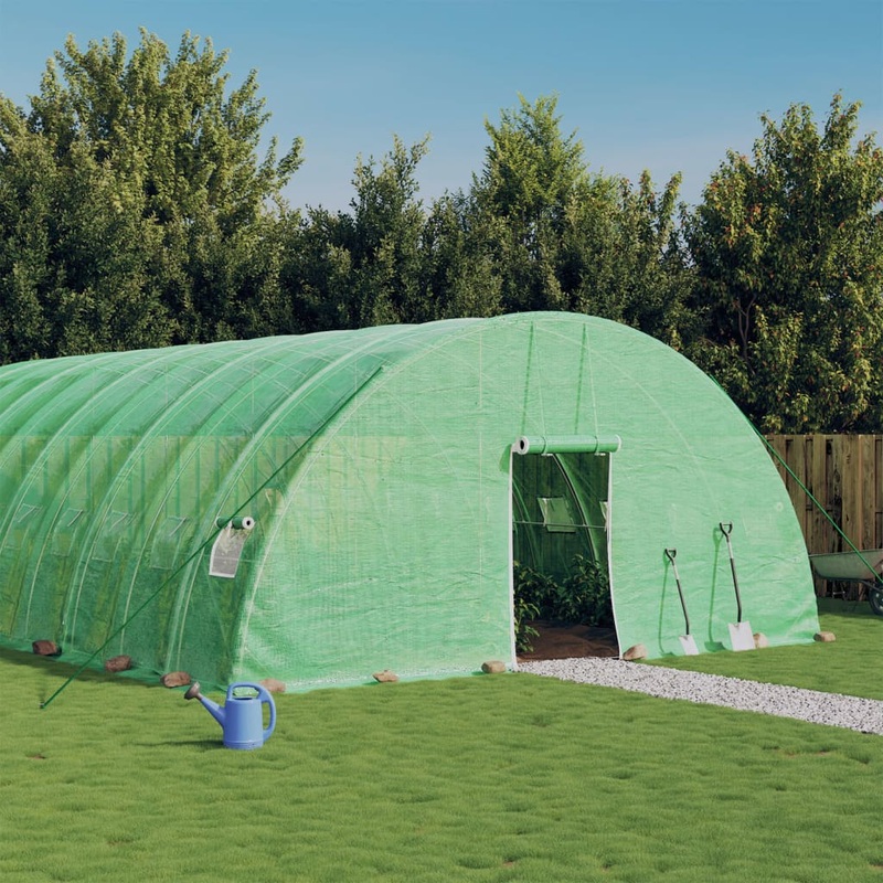 Berkfield Greenhouse with Steel Frame Green 144 m__ 24x6x2.85 m