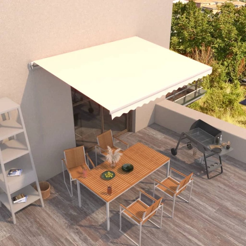 Berkfield Manual Retractable Awning 450×350 cm Cream