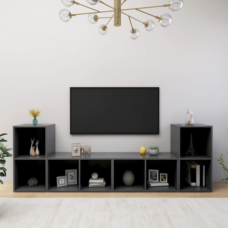 Berkfield TV Cabinets 4 pcs Grey 72x35x36.5 cm Engineered Wood