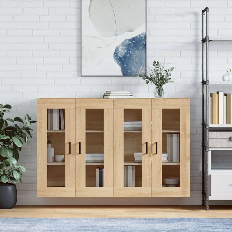 Berkfield Wall Mounted Cabinets 2 pcs Sonoma Oak Engineered Wood