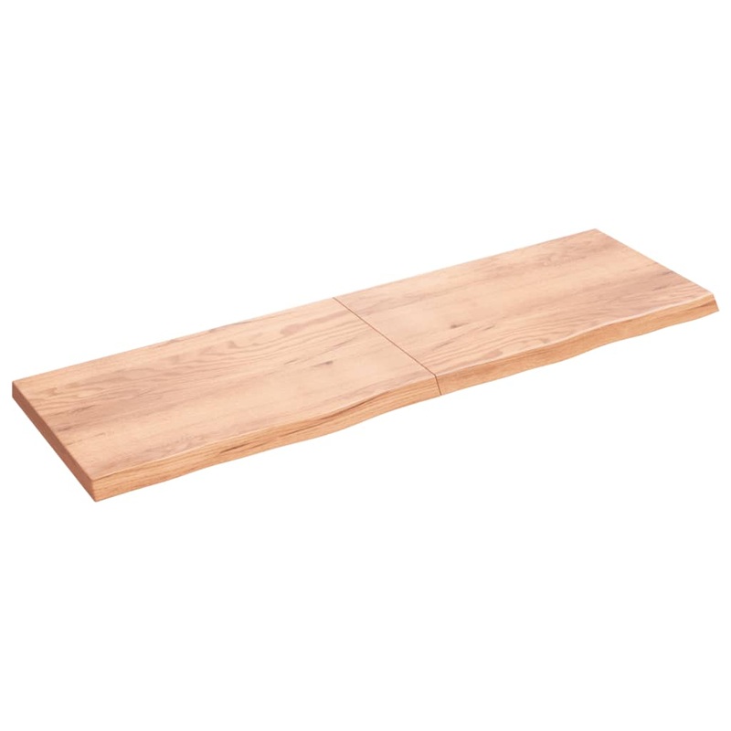 Berkfield Wall Shelf Light Brown 200x60x6 cm Treated Solid Wood Oak