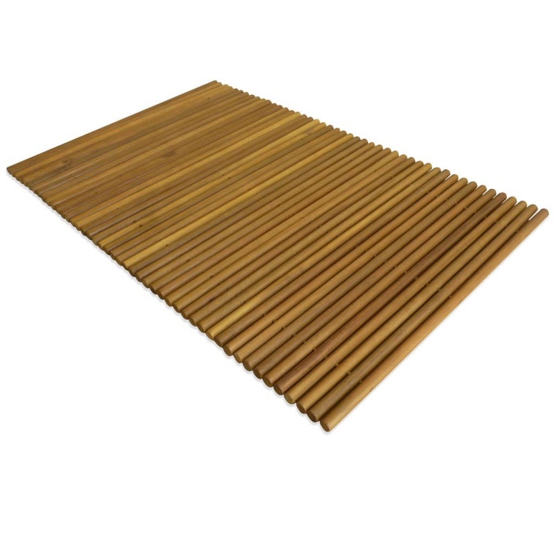 Berkfield Bath Mat Acacia Wood 80×50 cm
