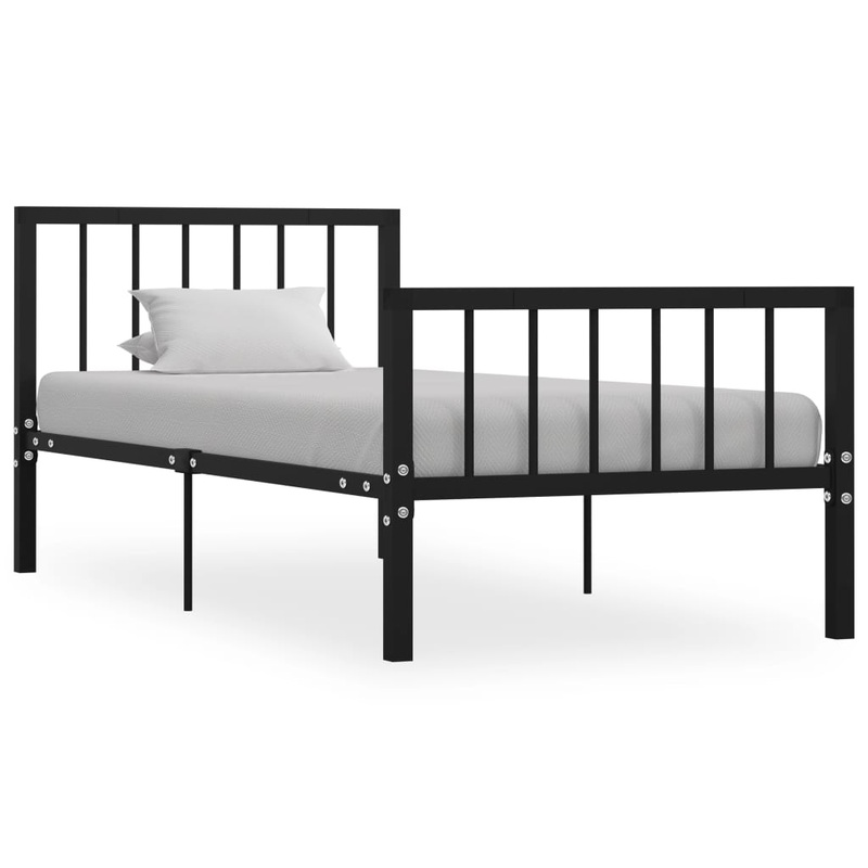 Berkfield Bed Frame Black Metal 100×200 cm
