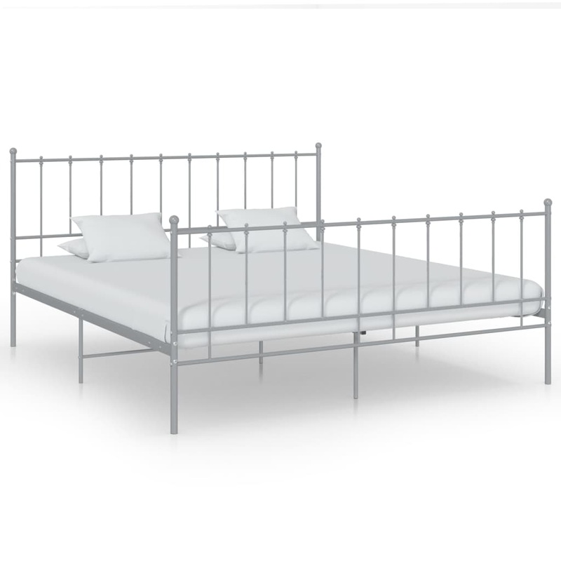 Berkfield Bed Frame Grey Metal 140×200 cm
