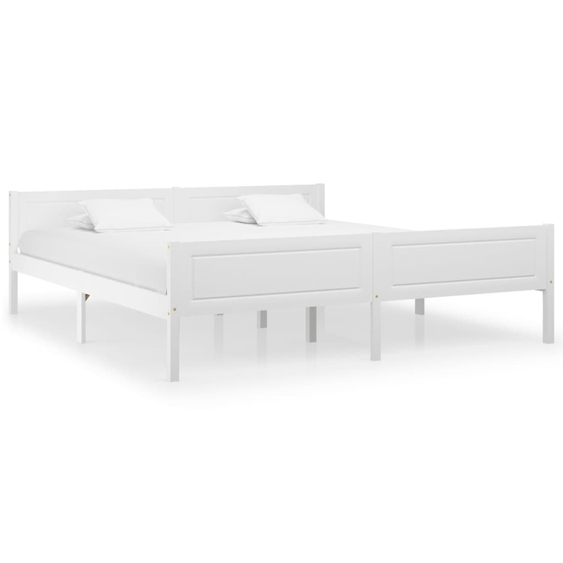 Berkfield Bed Frame Solid Pinewood White 180×200 cm 6FT Super King