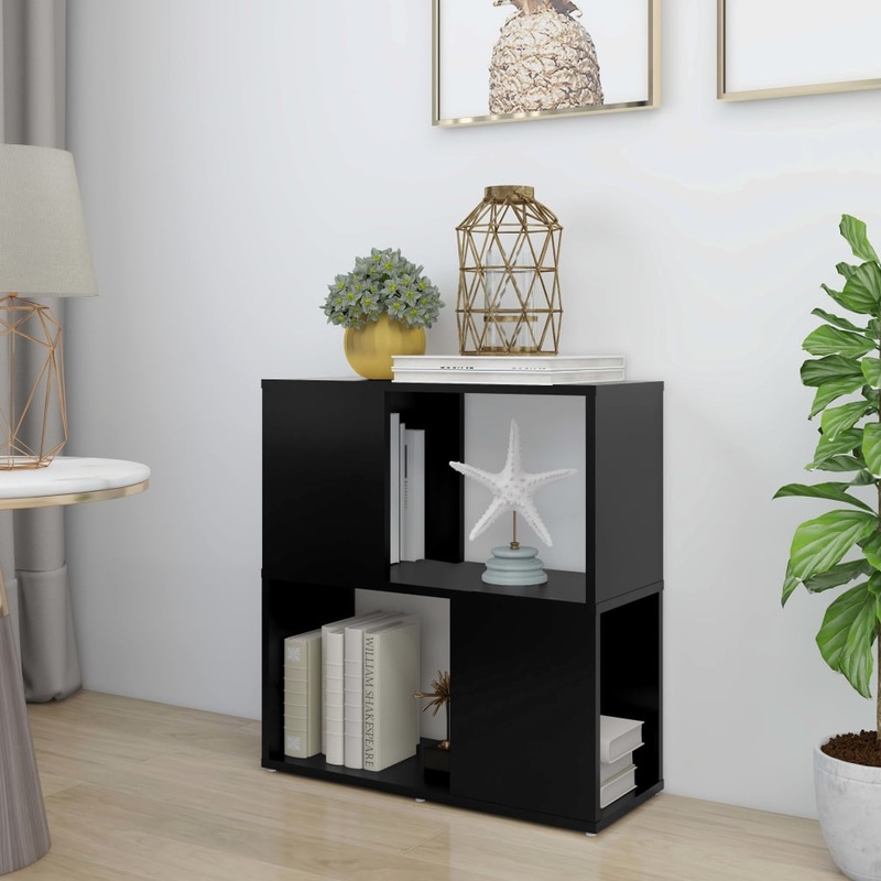 Berkfield Book Cabinet Black 60x24x63 cm Engineered Wood