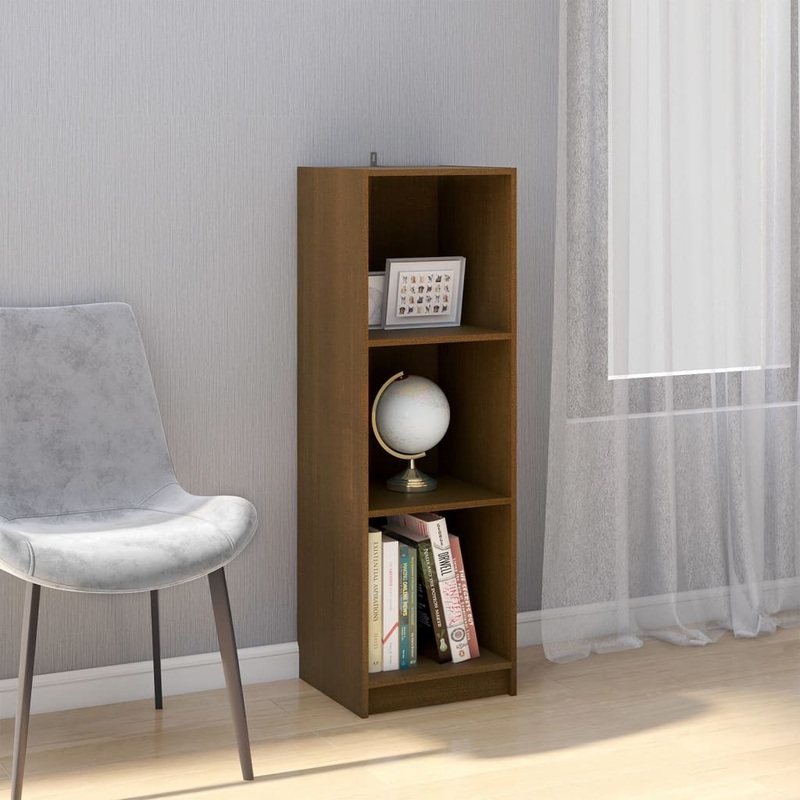 Berkfield Book Cabinet/Room Divider Honey Brown Solid Pinewood