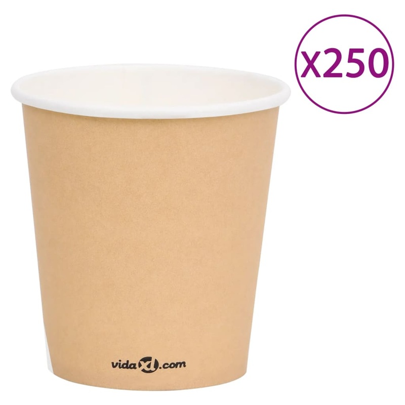Berkfield Coffee Paper Cups 200 ml 250 pcs Brown