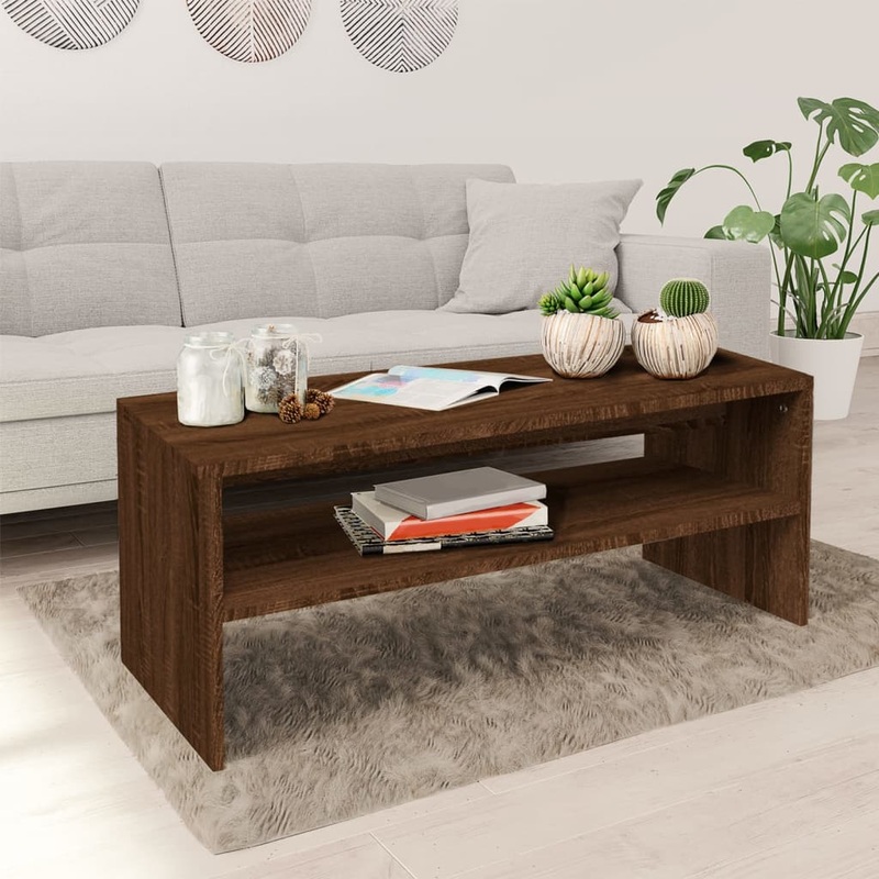 Berkfield Coffee Table Brown Oak 100x40x40 cm Engineered Wood